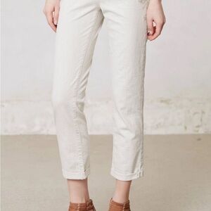 Ag| Adriano Goldschmied Jeans| Chic White ‘Stevie’ Roll-up Slim Straight Sz 29